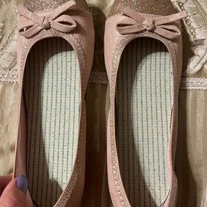 Chic Pink Glitter Loafers